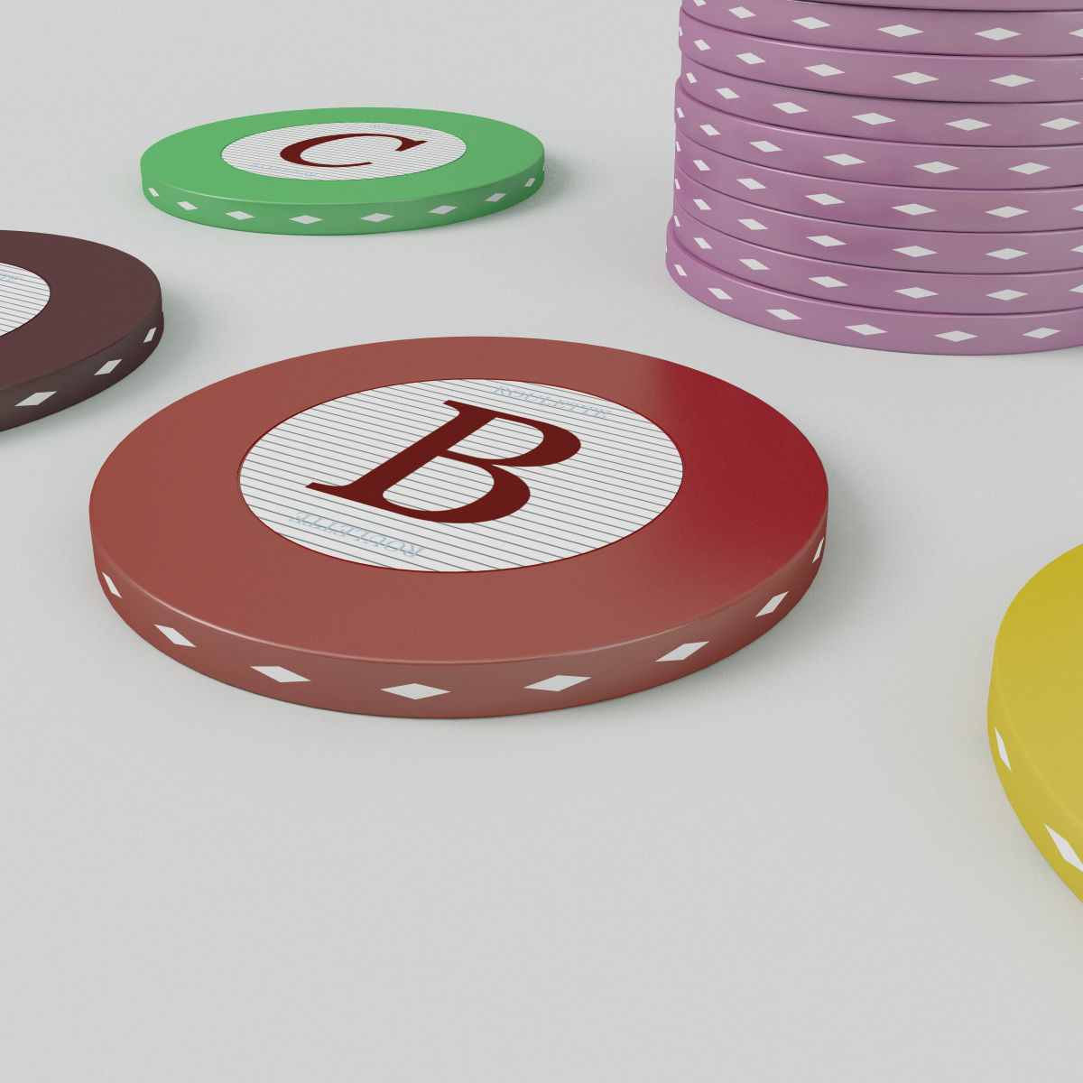 Casino Roulette Chips 3D model_2