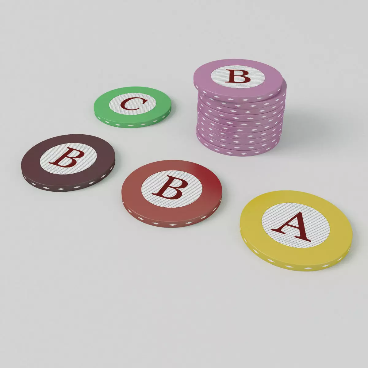 Casino Roulette Chips 3D model_0