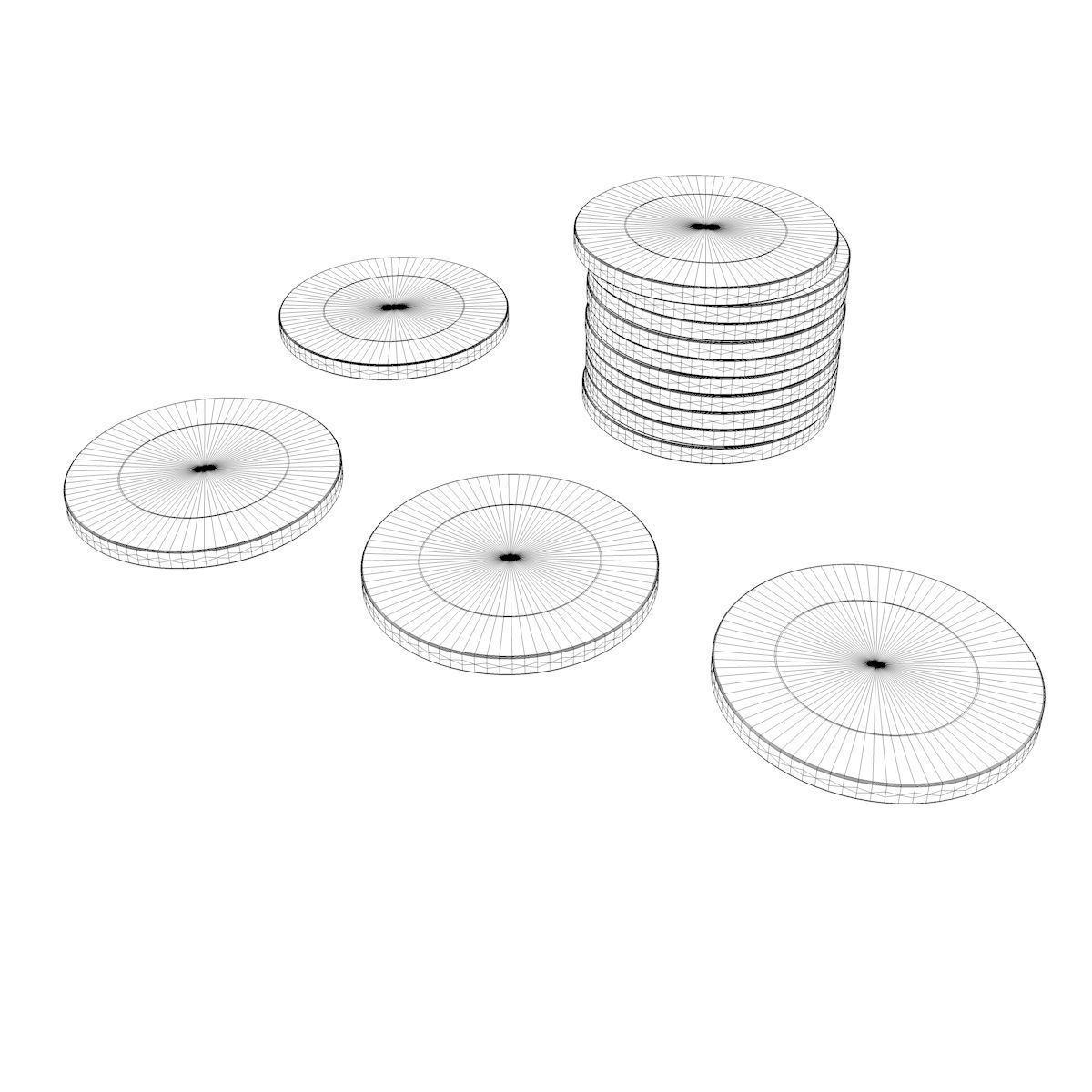 Casino Roulette Chips 3D model_5