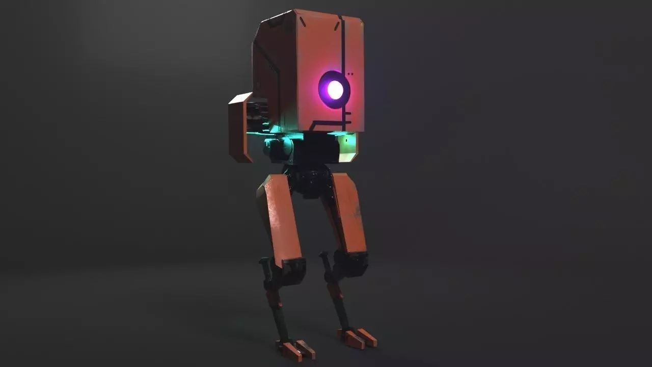mech robot Low-poly 3D model_0