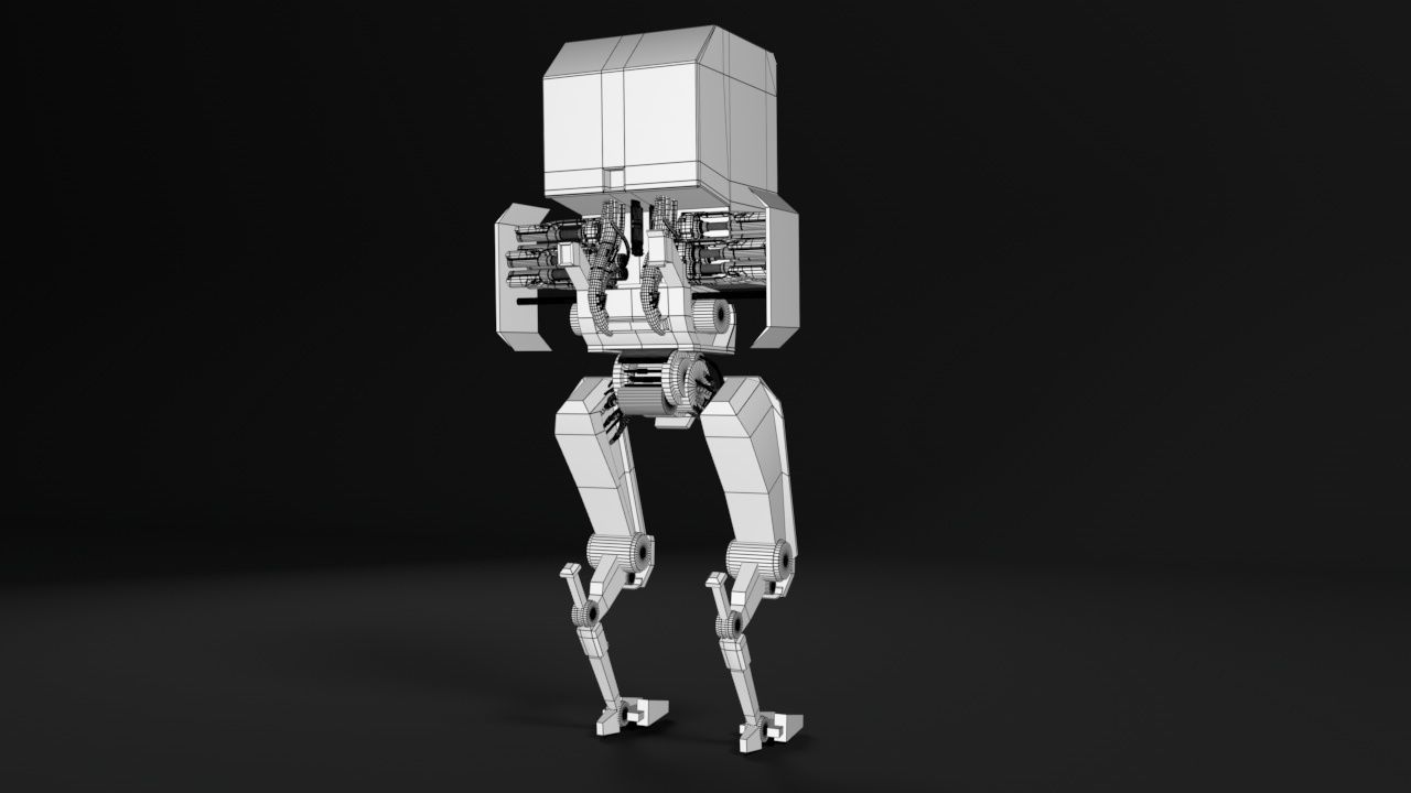 mech robot Low-poly 3D model_4