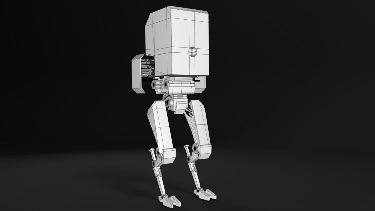 mech robot Low-poly 3D model_3