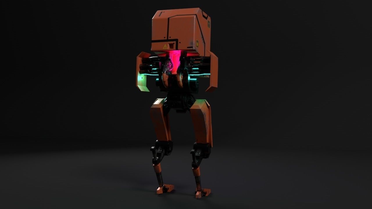 mech robot Low-poly 3D model_1