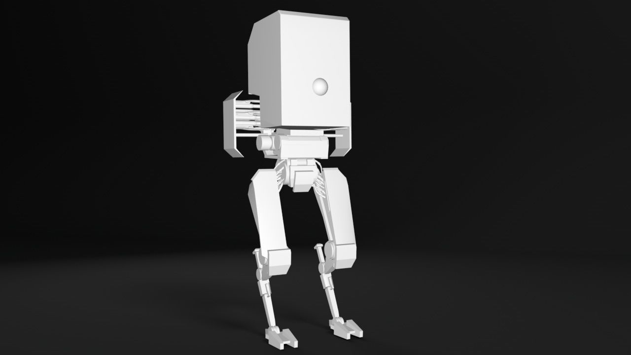mech robot Low-poly 3D model_5