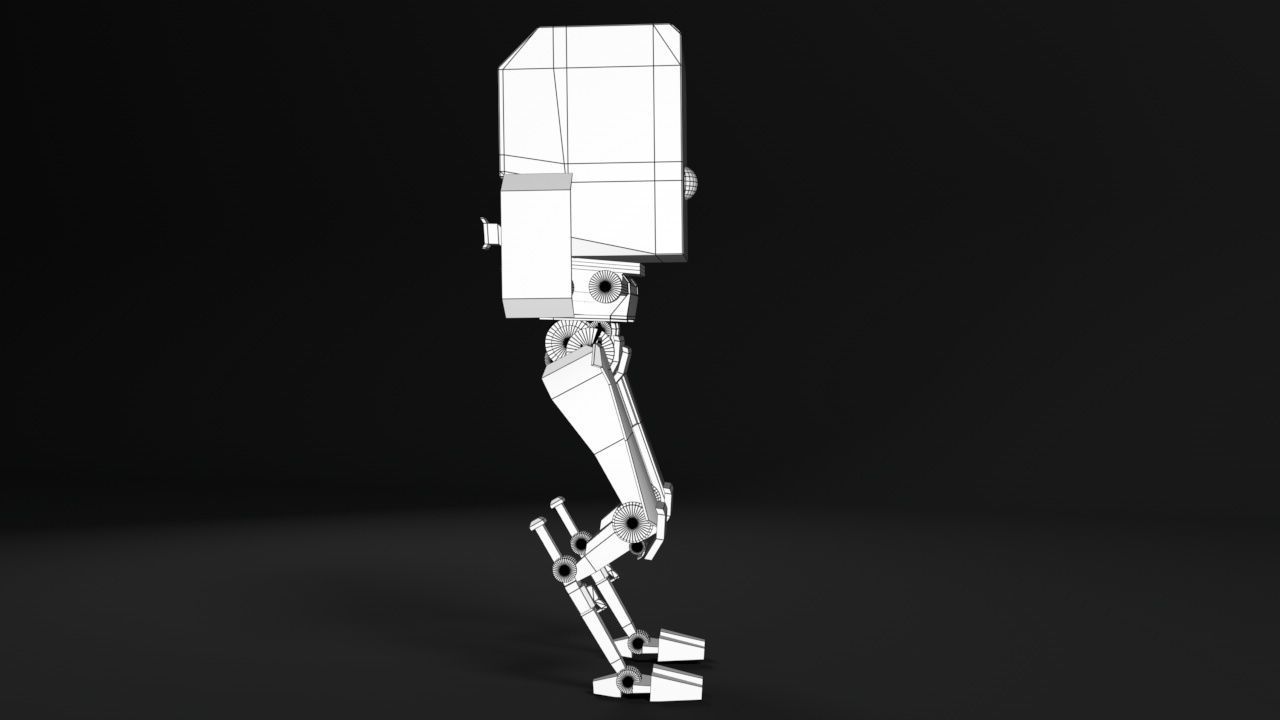 mech robot Low-poly 3D model_2