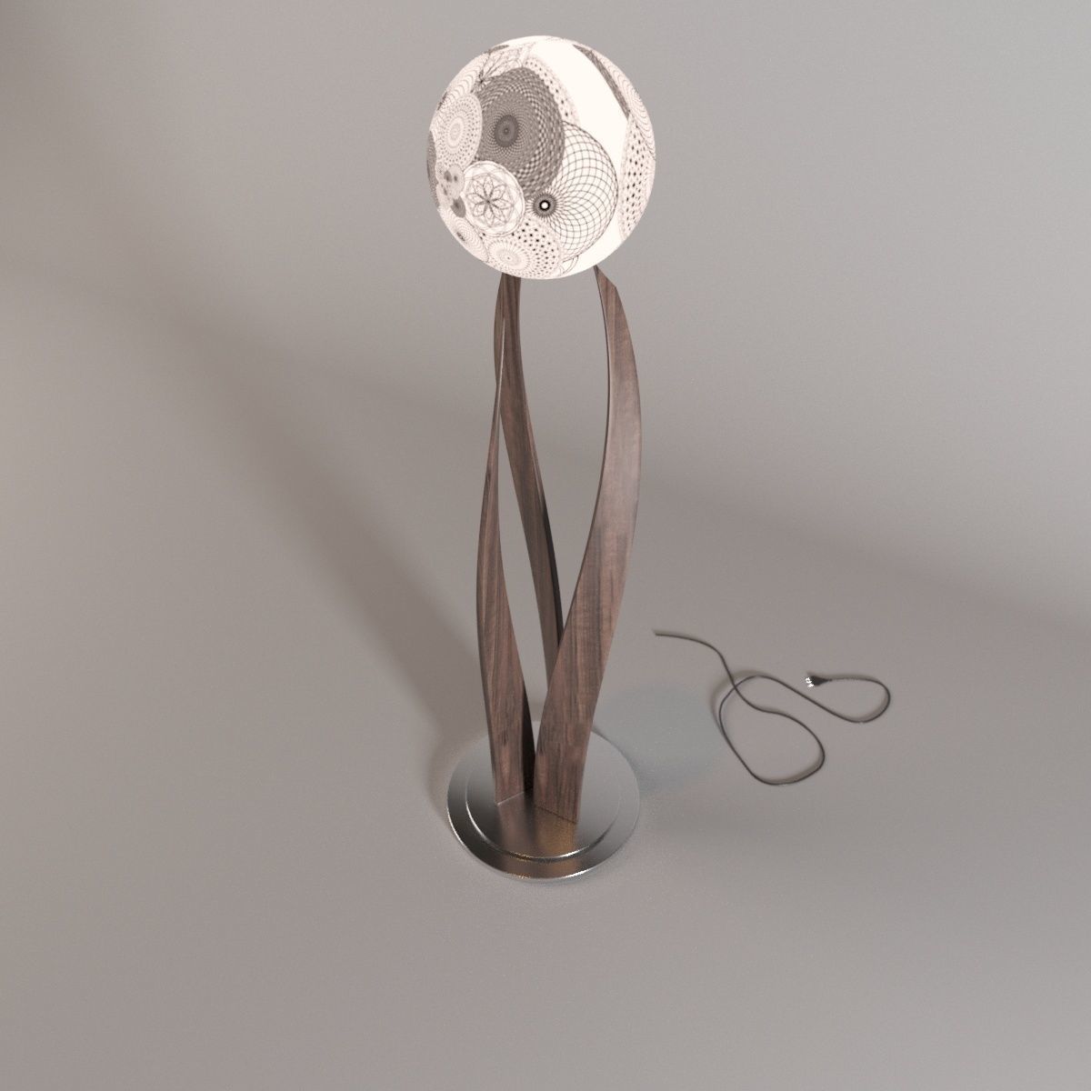 wood lamp 3D model_1