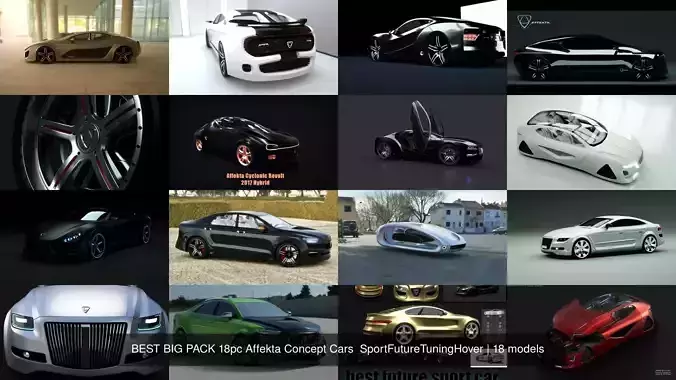 BEST BIG PACK 18pc Affekta Concept Cars  SportFutureTuningHover
