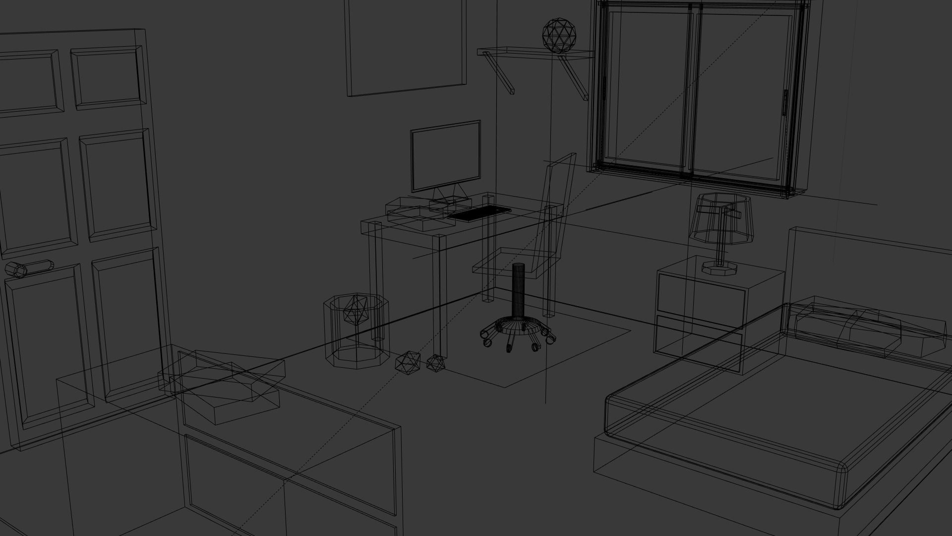 Room Interior Low-poly 3D model_14