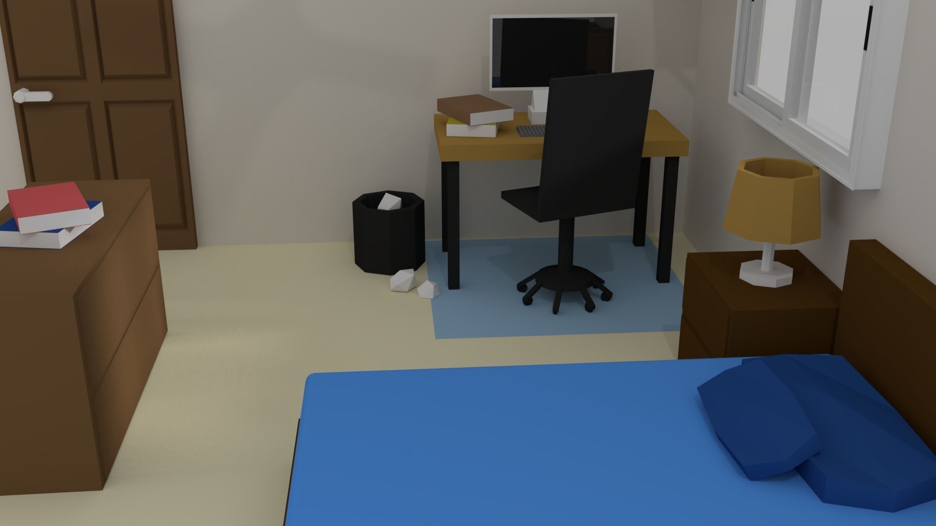 Room Interior Low-poly 3D model_12