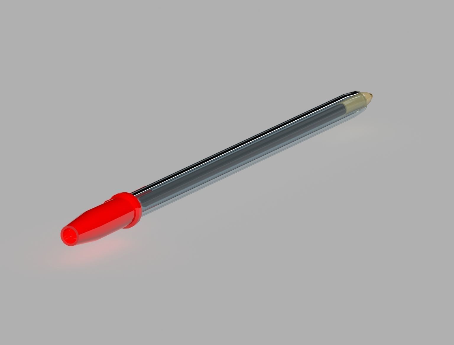 Red Pen Free low-poly 3D model_2