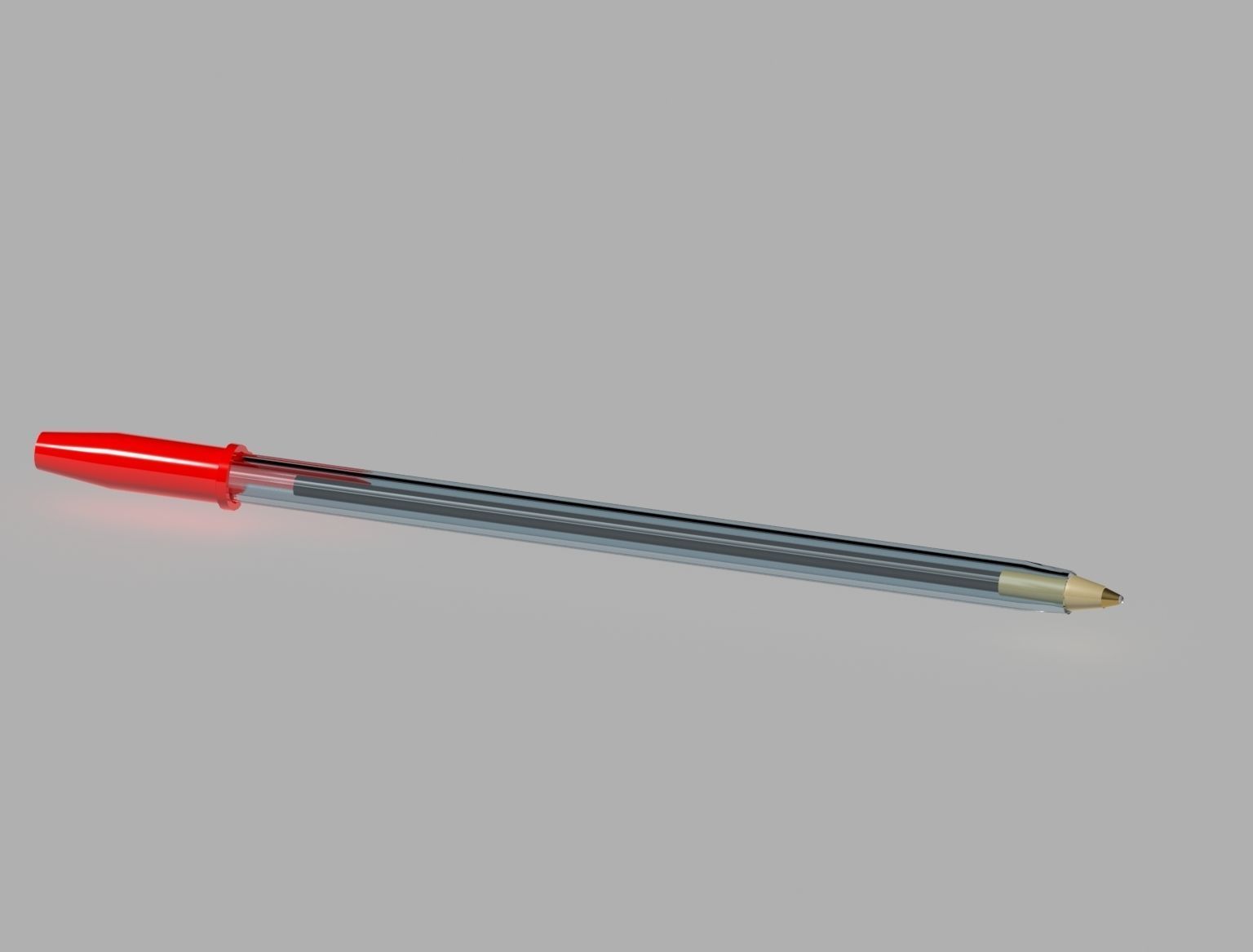 Red Pen Free low-poly 3D model_1