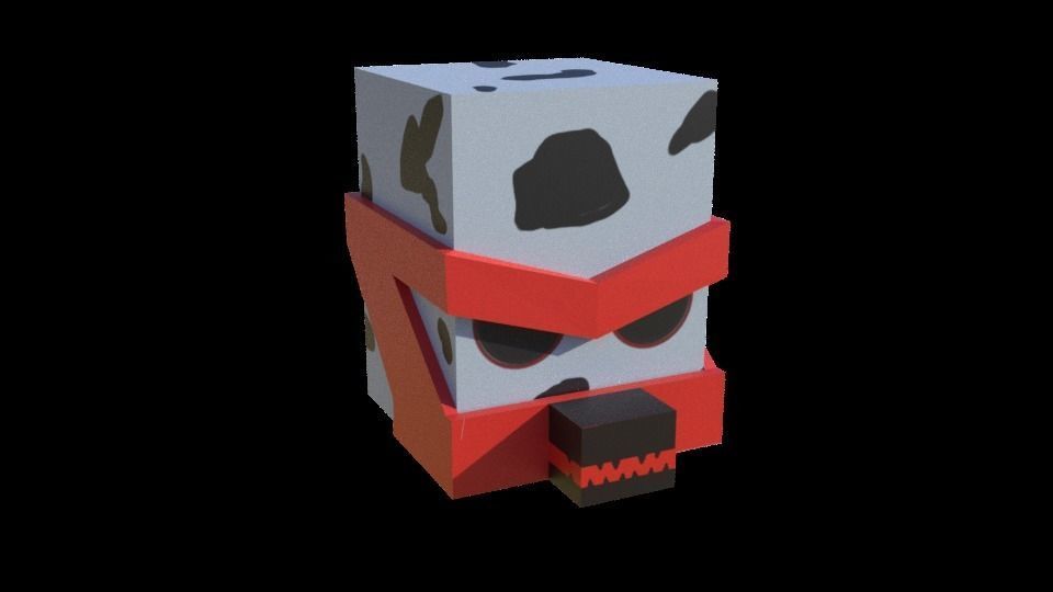Stylized Cube Character - Mobile Game Asset Low-poly 3D model_1