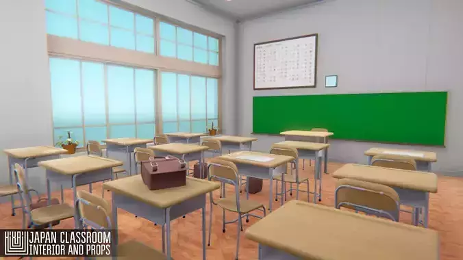 Japan classroom - interior and props