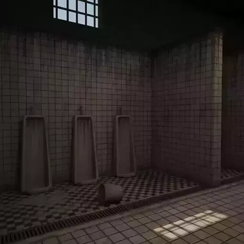 Prison bathroom Low-poly 3D model