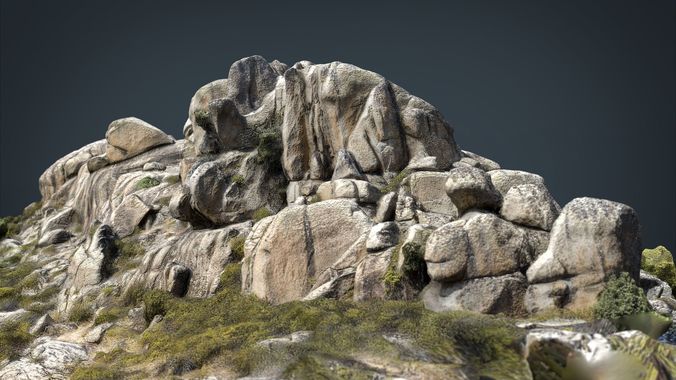 MOUNTAIN ROCKS 2 Low-poly 3D model