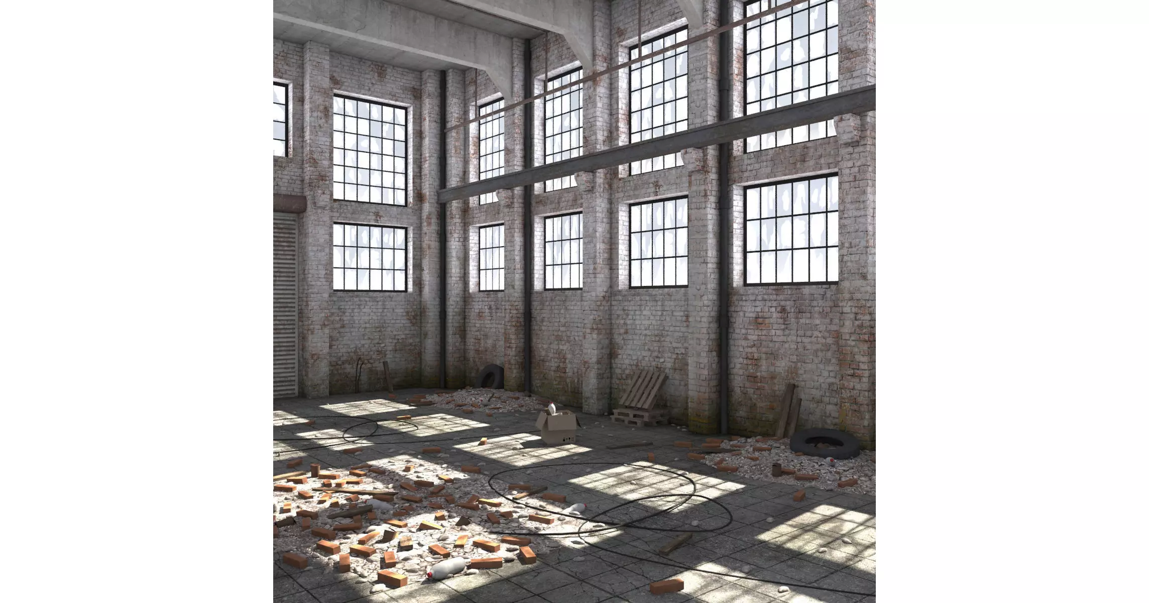 Warehouse Scene Low-poly 3D model