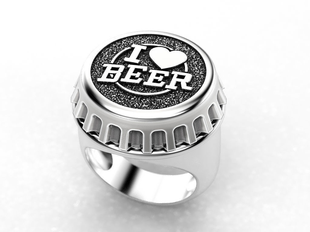 Ring beer cap 3D print model_9