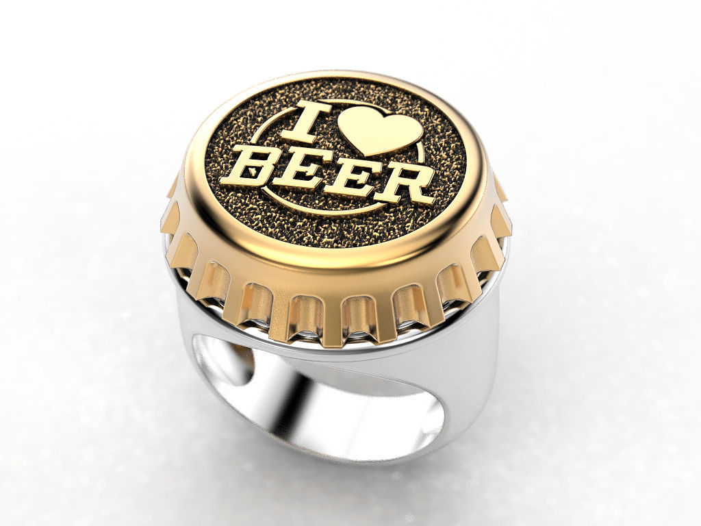 Ring beer cap 3D print model_1