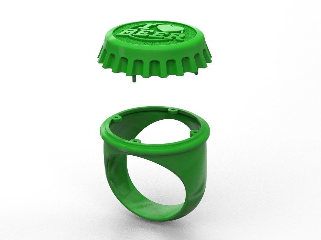 Ring beer cap 3D print model_5