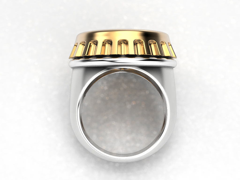Ring beer cap 3D print model_3