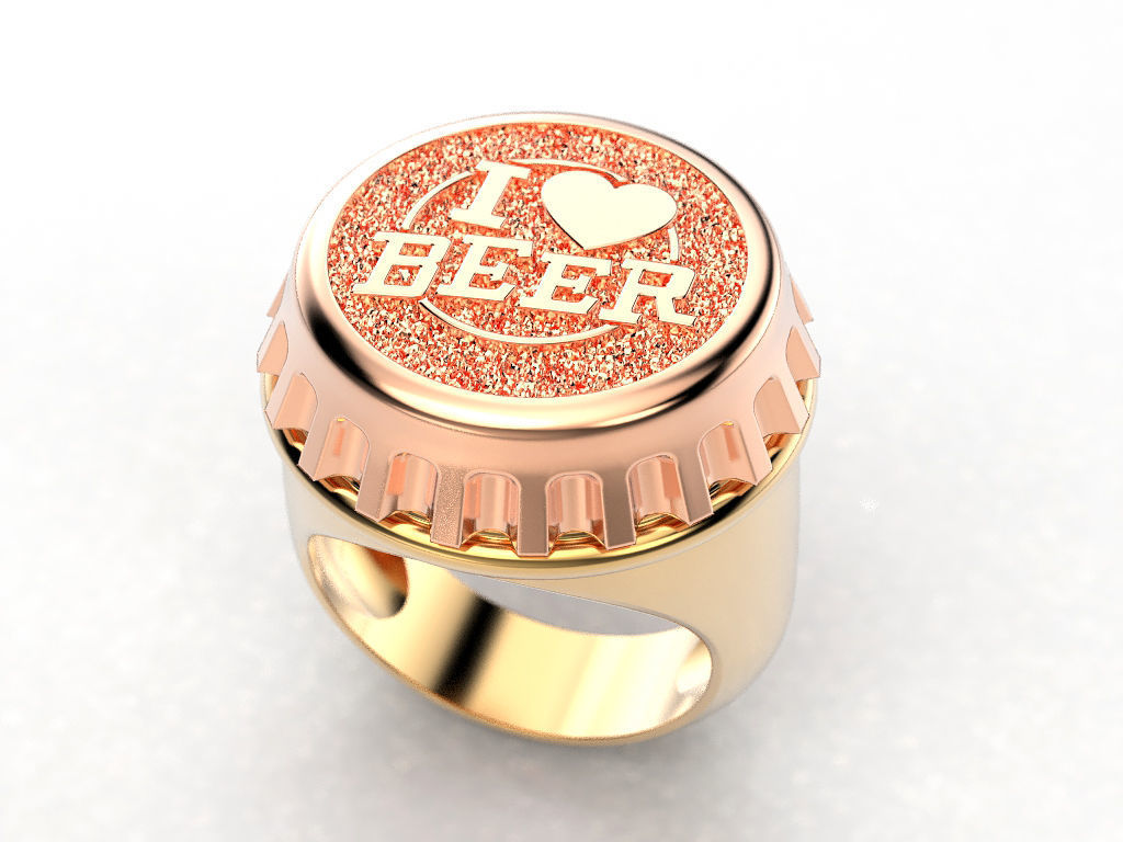 Ring beer cap 3D print model_14