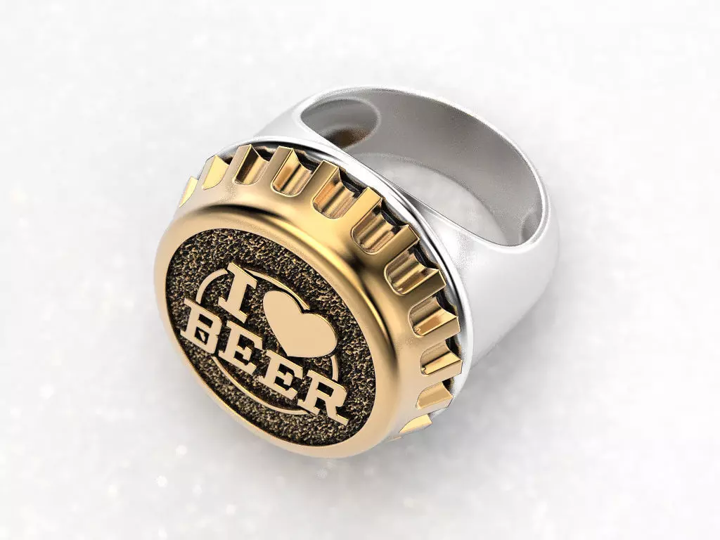 Ring beer cap 3D print model_0
