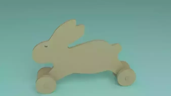 toy wooden rabbit 3d