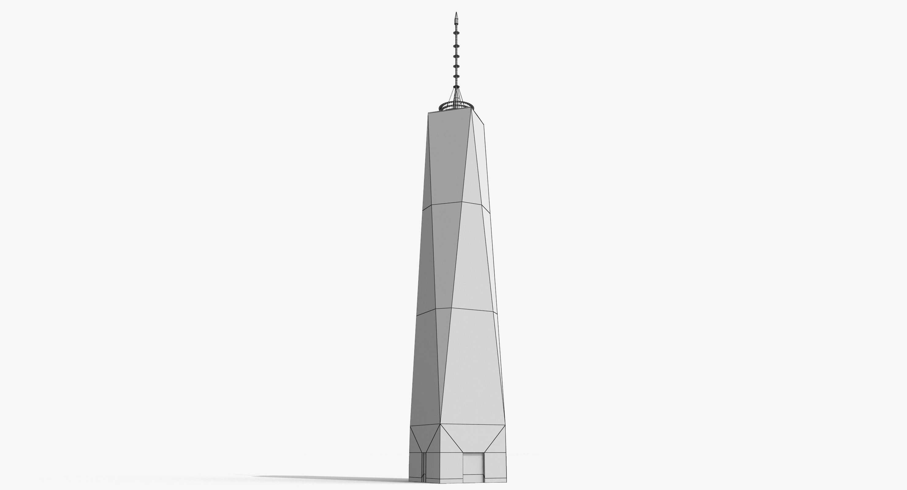 Freedom Tower Low-poly 3D model_10