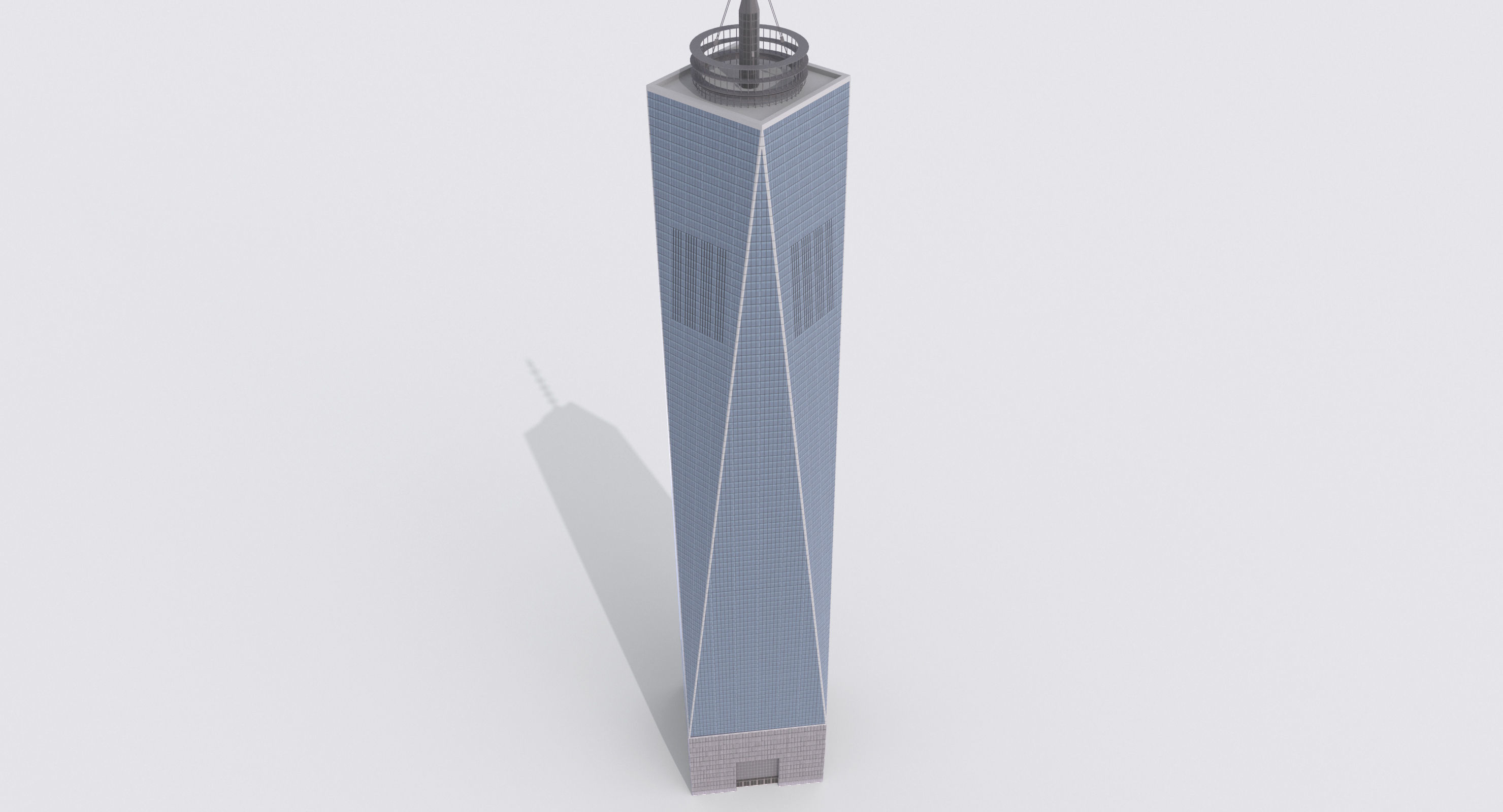 Freedom Tower Low-poly 3D model_5
