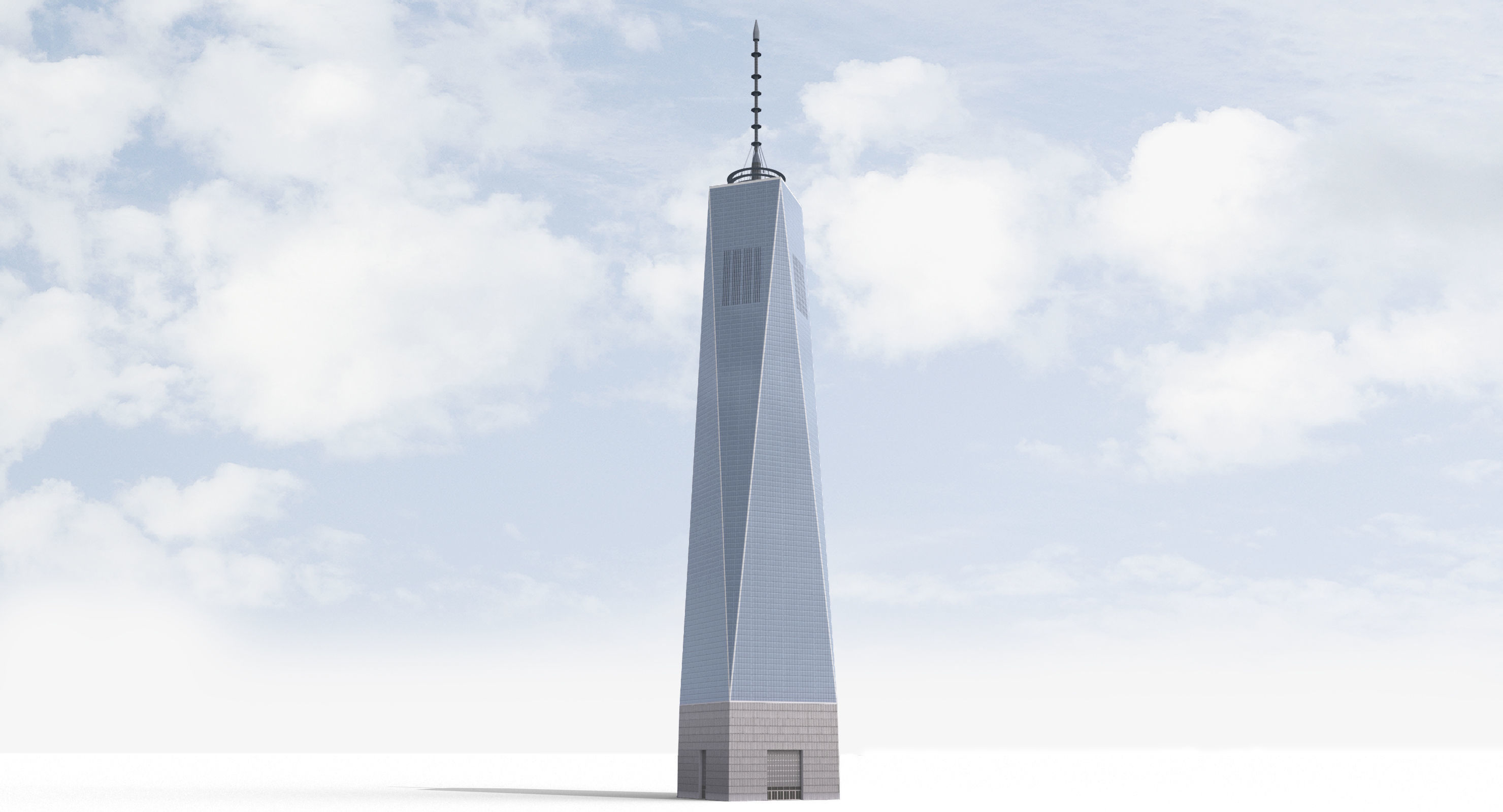 Freedom Tower Low-poly 3D model_1