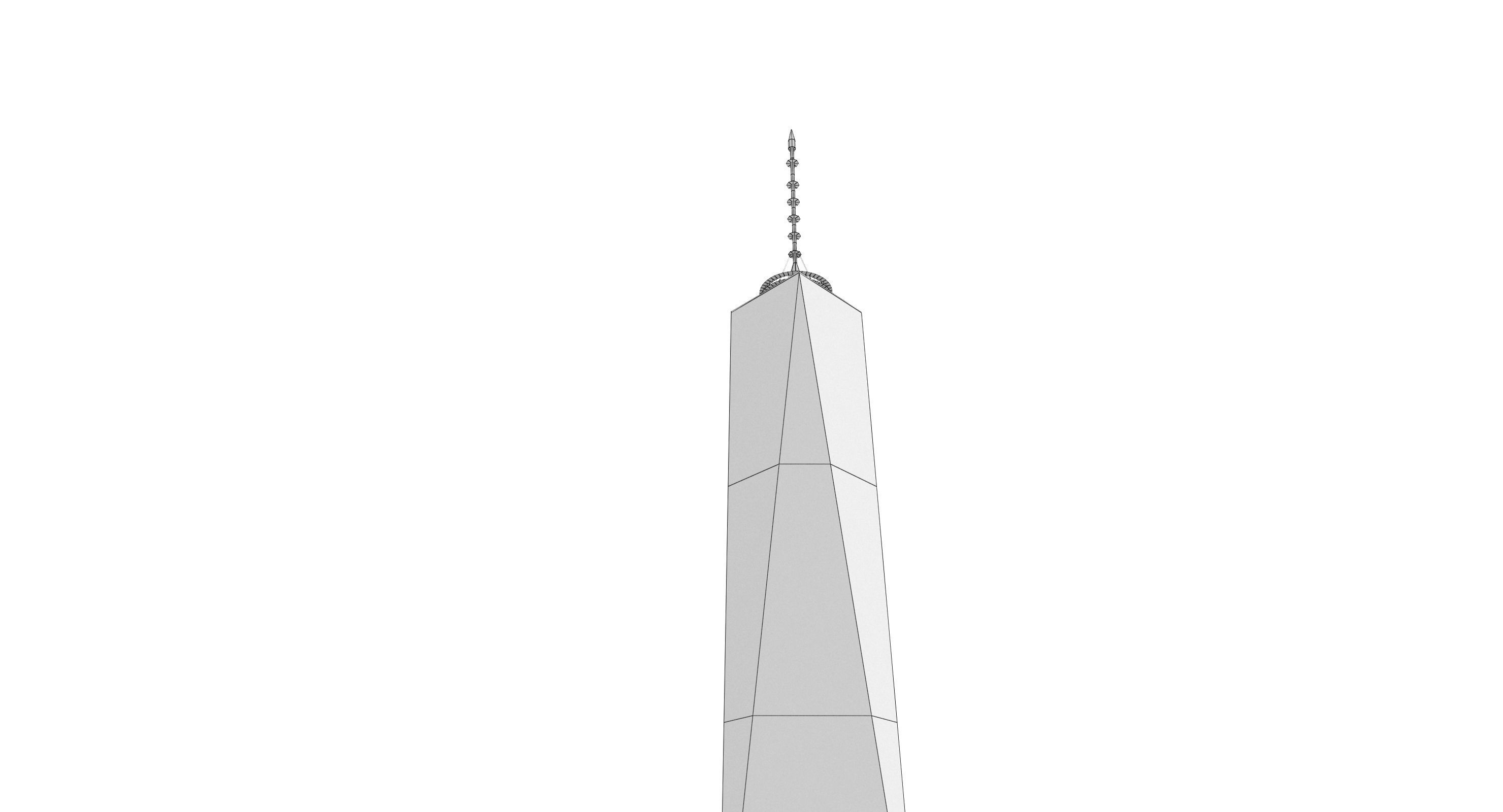 Freedom Tower Low-poly 3D model_12
