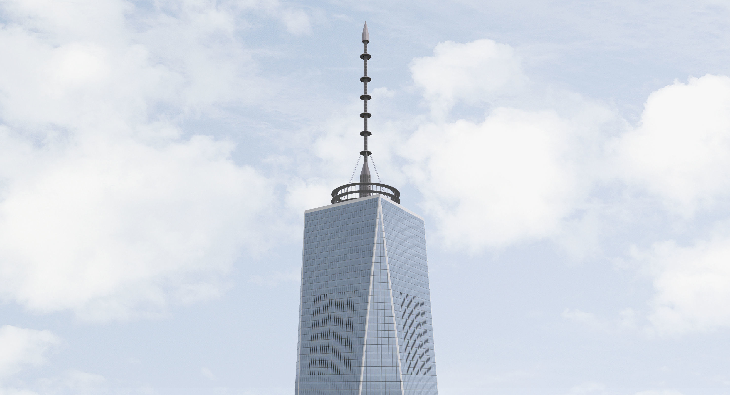 Freedom Tower Low-poly 3D model_3