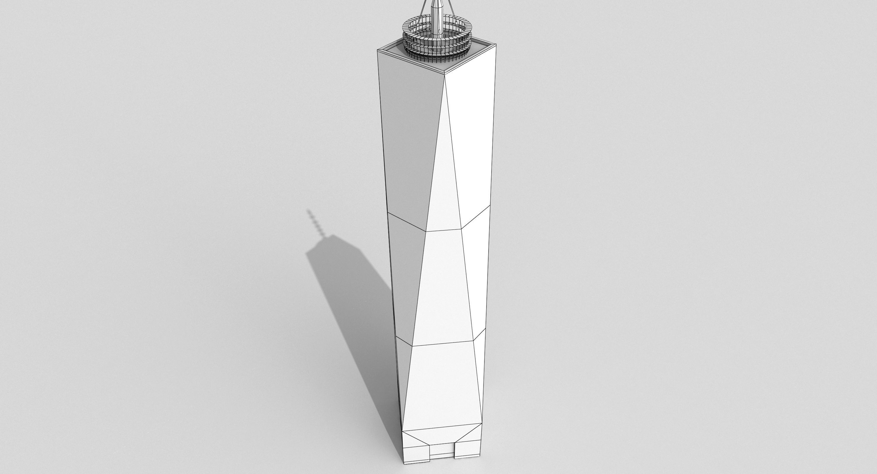 Freedom Tower Low-poly 3D model_9