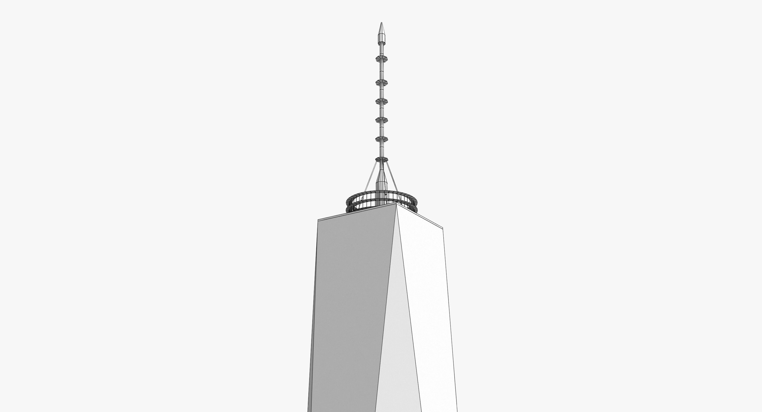 Freedom Tower Low-poly 3D model_11