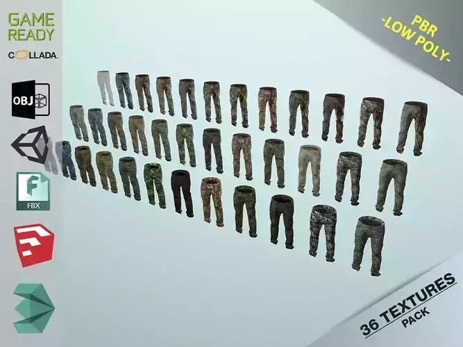 Pants Loose Fit Camouflaged Pack