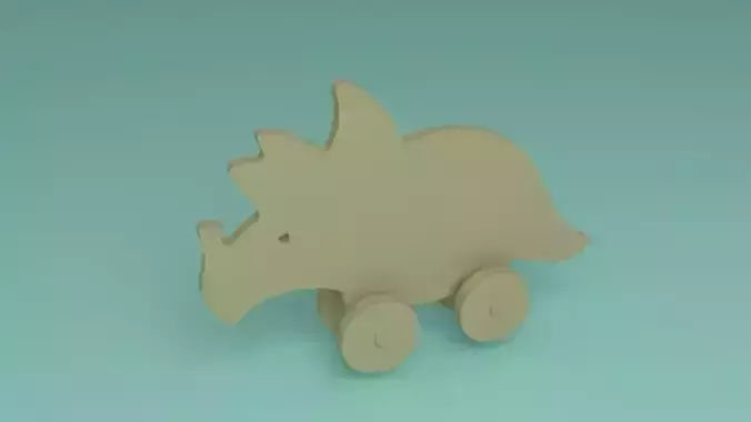 toy wooden Anchiceratops dinosaur 2d