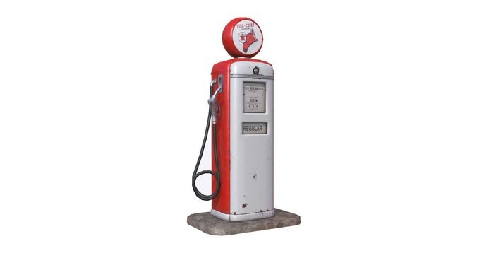 Retro Gas Pump Low-poly 3D model