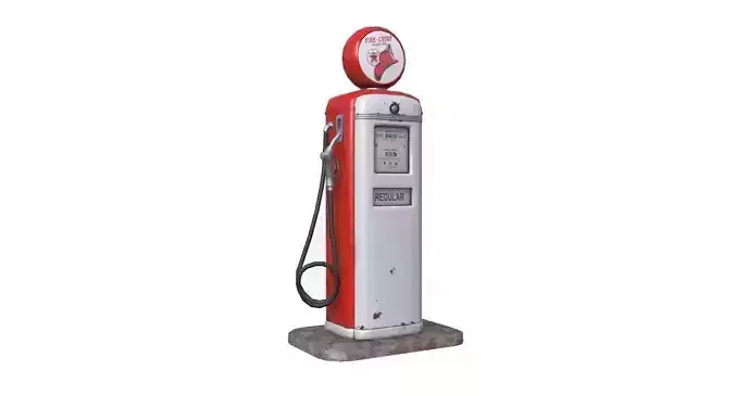 Retro Gas Pump Low-poly 3D model