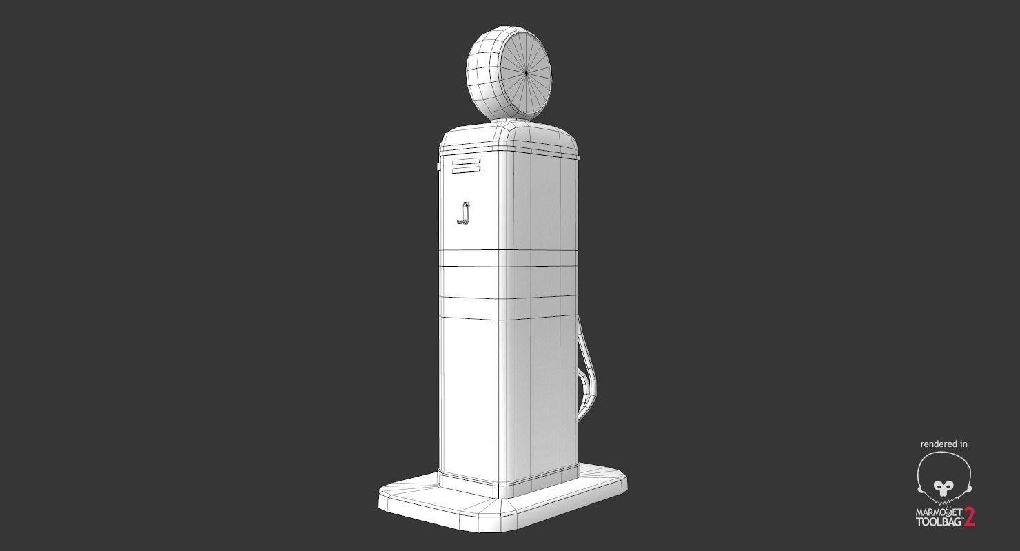 Retro Gas Pump Low-poly 3D model_13