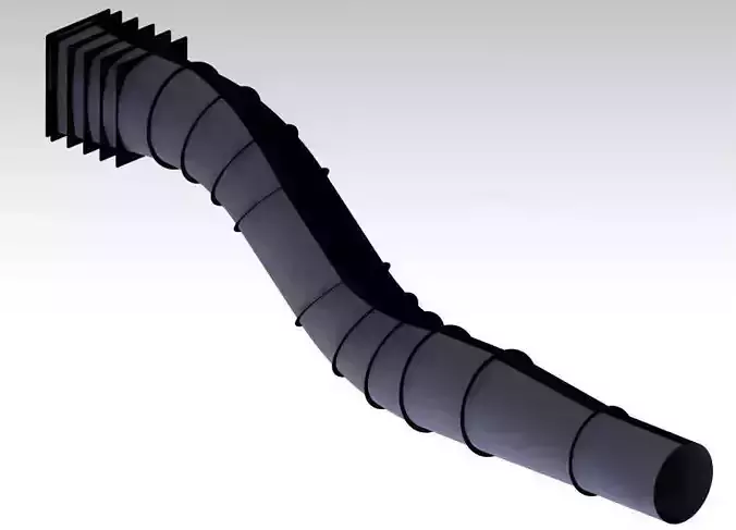 Penstock pipe with bend in it Free 3D model