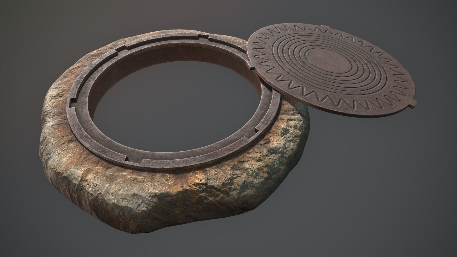 Sewer Hatch v6 Low-poly 3D model_1