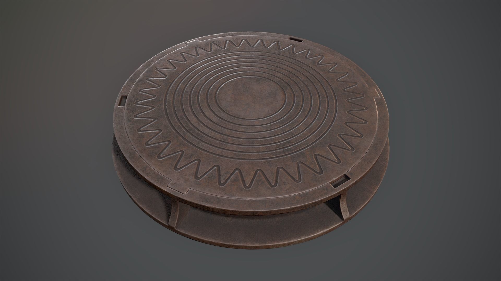 Sewer Hatch v6 Low-poly 3D model_6