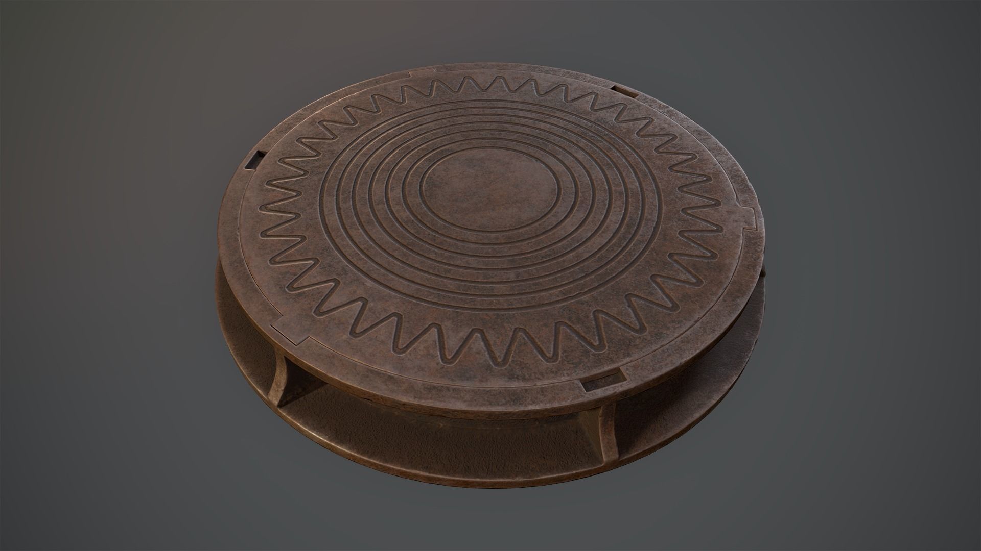 Sewer Hatch v6 Low-poly 3D model_7