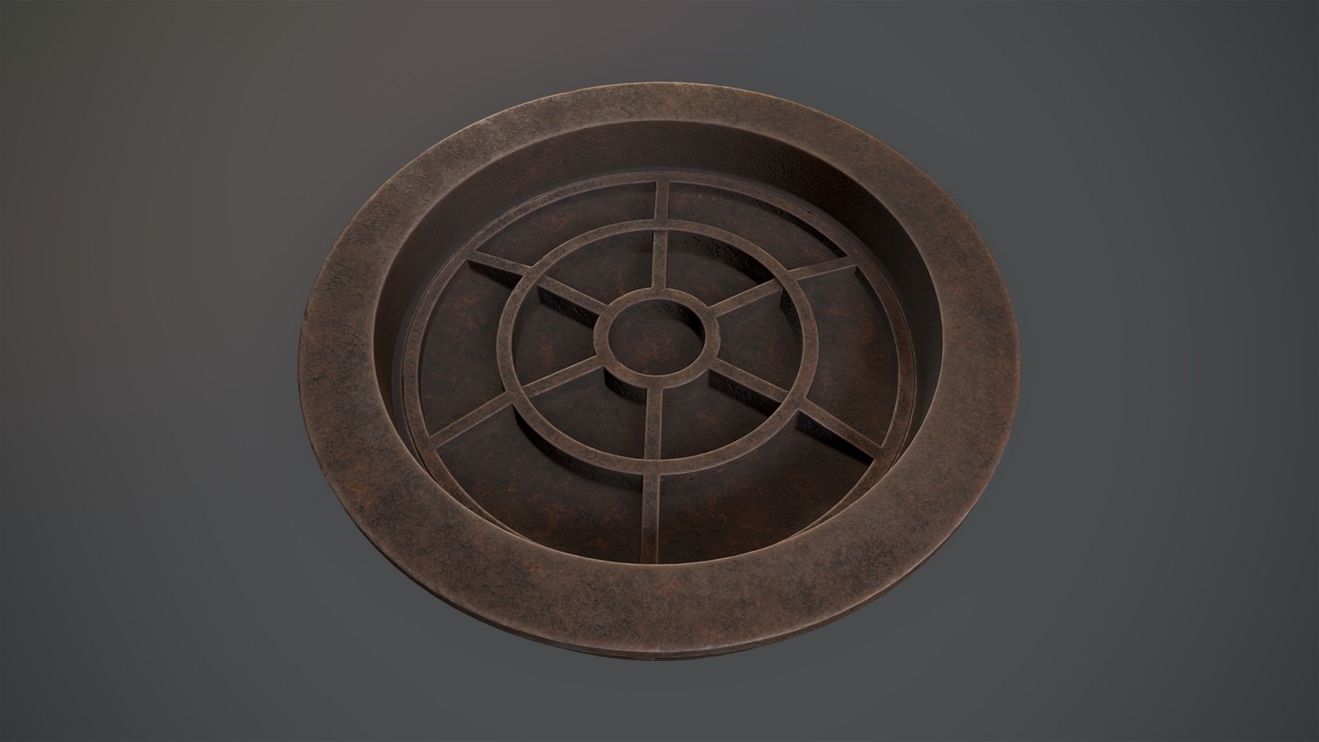Sewer Hatch v6 Low-poly 3D model_9