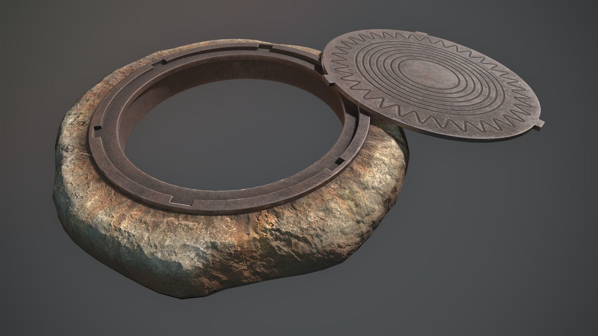 Sewer Hatch v6 Low-poly 3D model_3