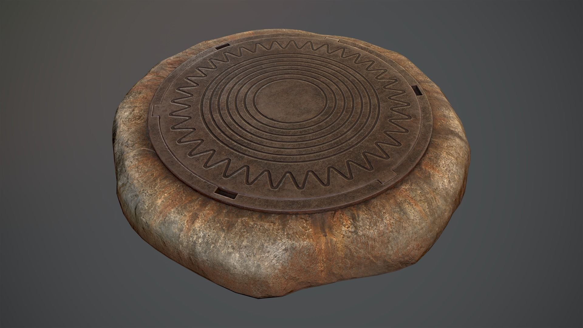 Sewer Hatch v6 Low-poly 3D model_8