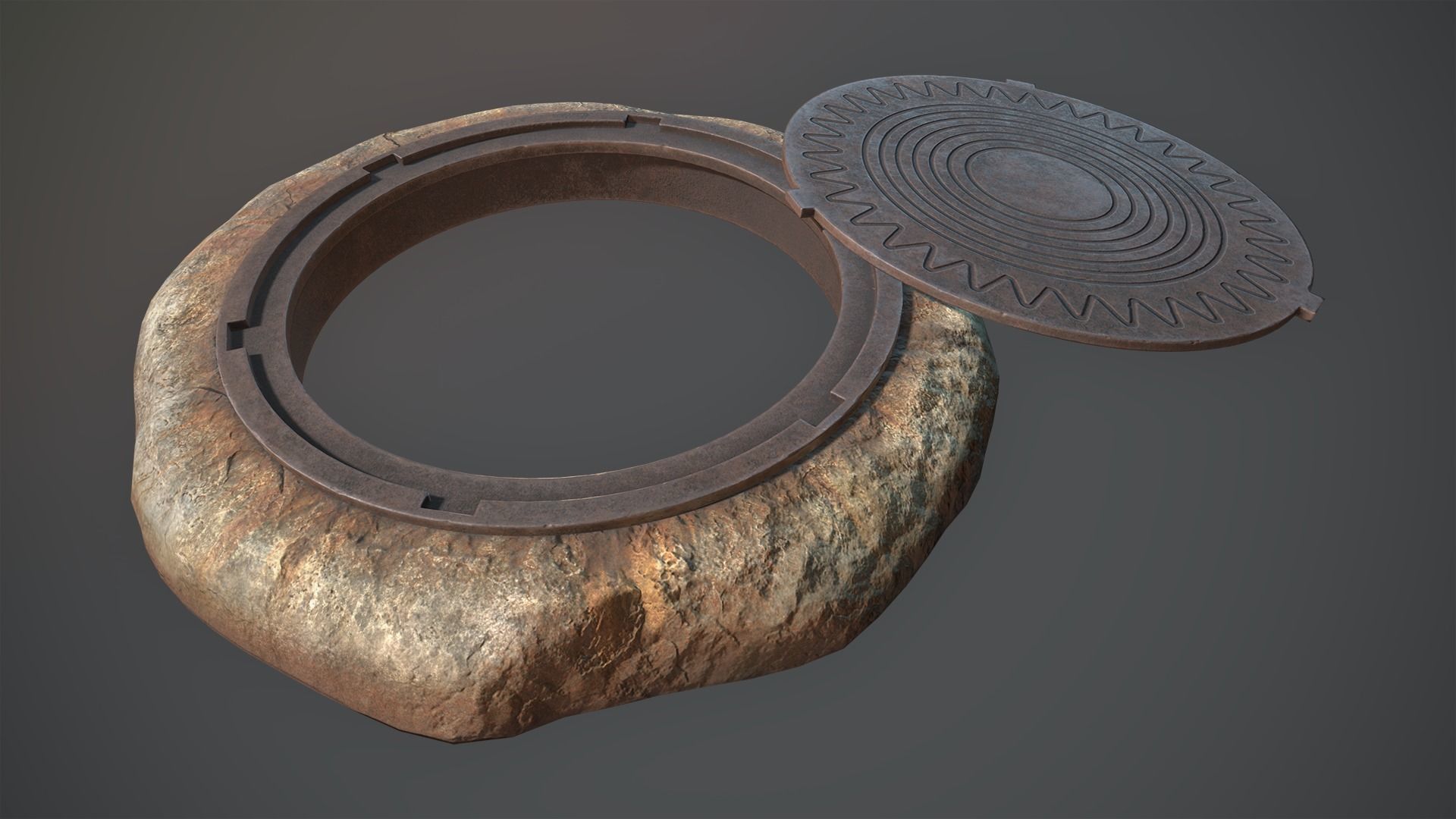 Sewer Hatch v6 Low-poly 3D model_2