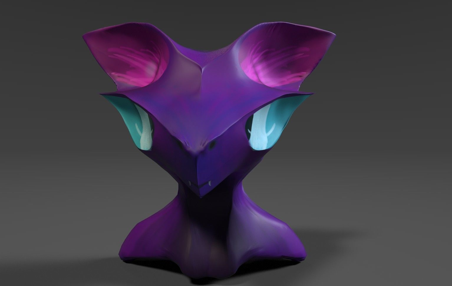 Bat Cat sculpture Free low-poly 3D model_2