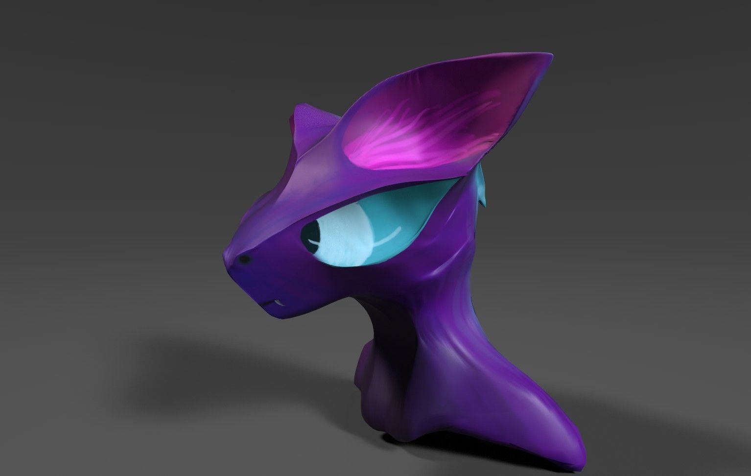 Bat Cat sculpture Free low-poly 3D model_1
