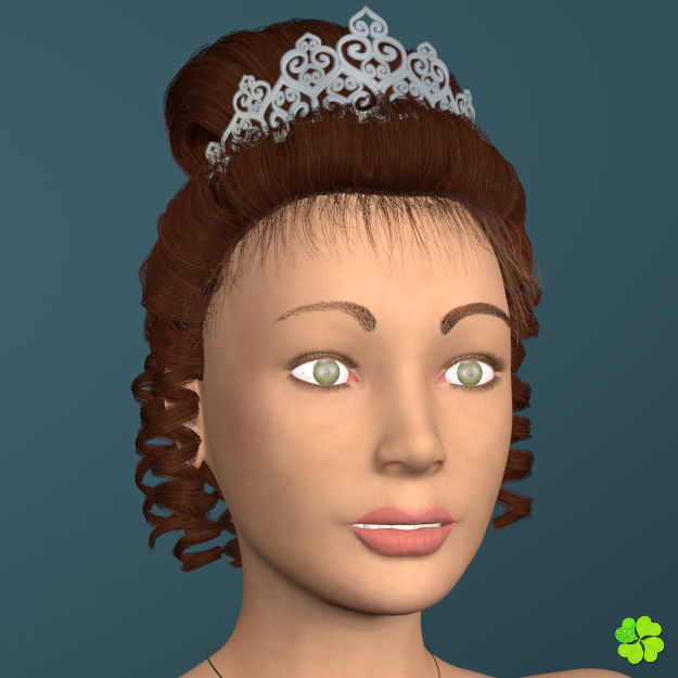 Hair bun top with ringlets low poly Low-poly 3D model_11